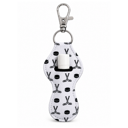 Hockey Chapstick Holder Keychain