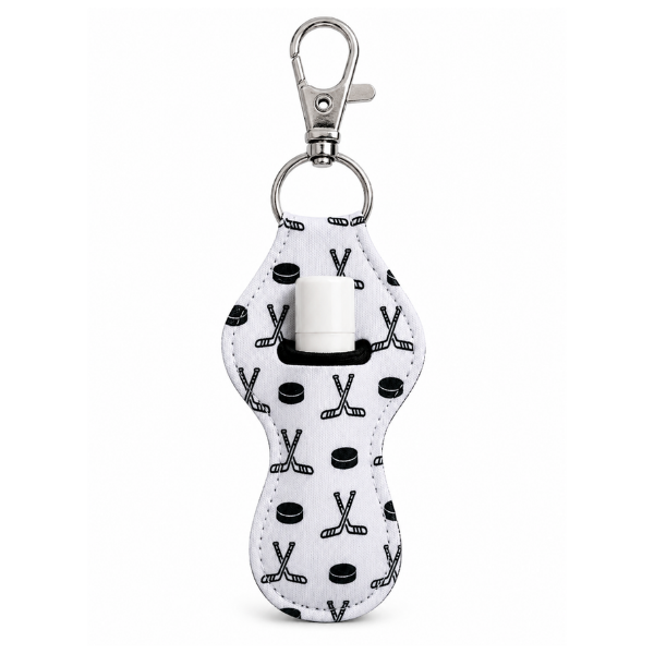 Hockey Chapstick Holder Keychain