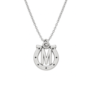 Personalized Horseshoe Necklace with Letter Charm