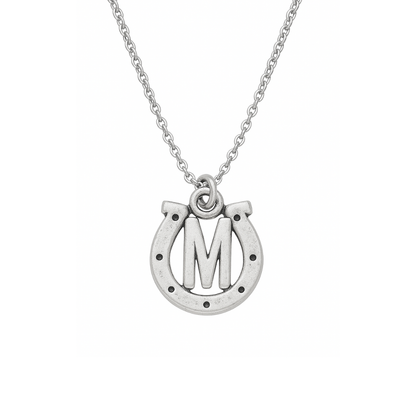 Personalized Horseshoe Necklace with Letter Charm