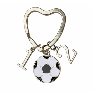 Personalized Soccer Heart Keychain - Number Charms