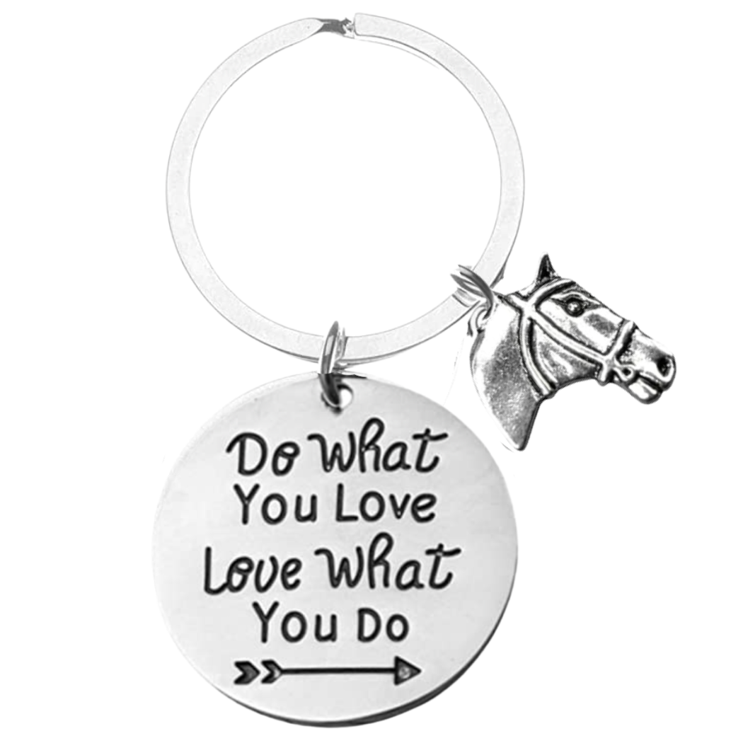 Horse Keychain - Pick Motivational Phrase