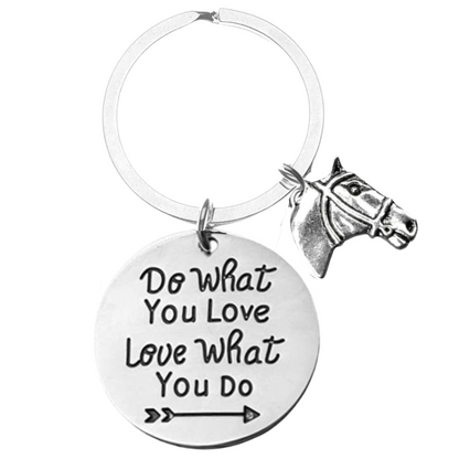 Horse Keychain - Pick Motivational Phrase