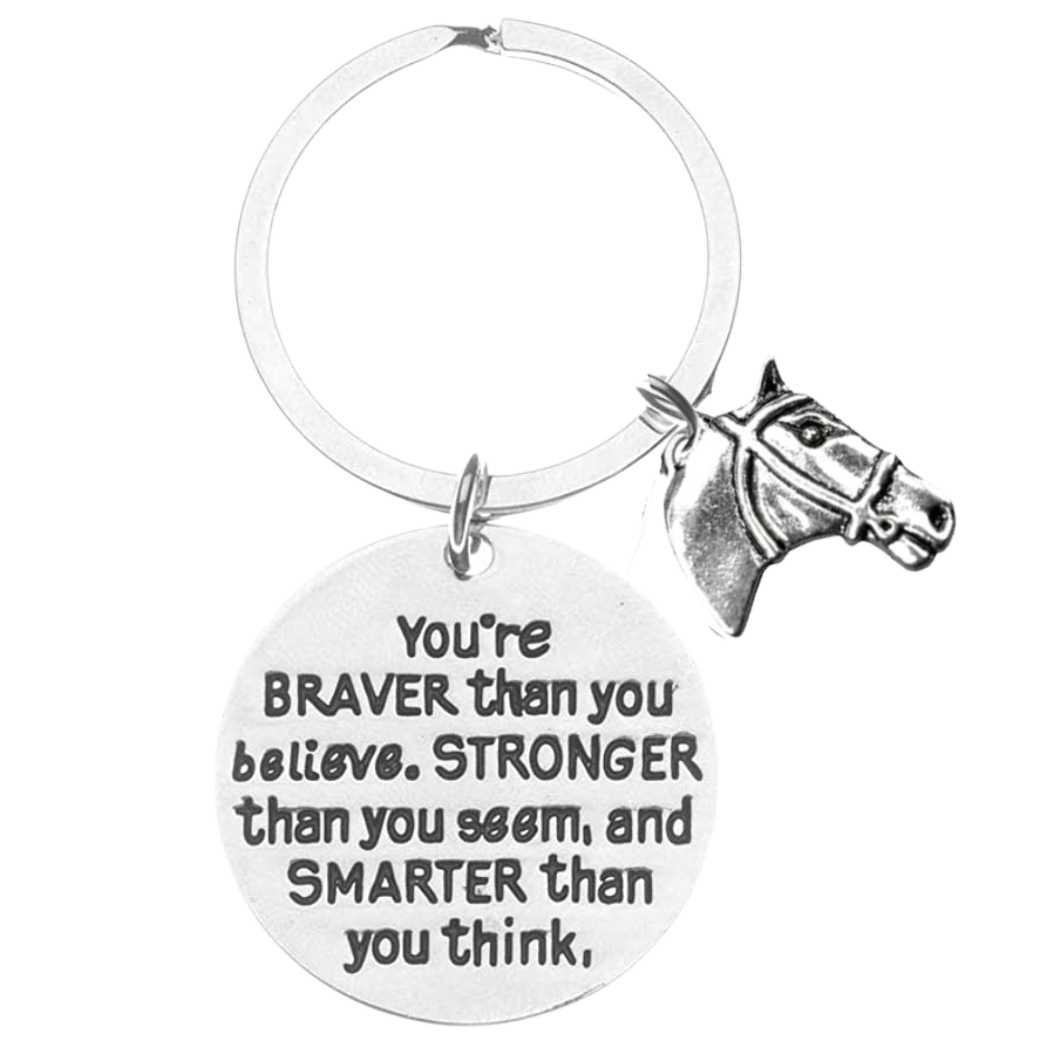 Horse Keychain - Pick Motivational Phrase