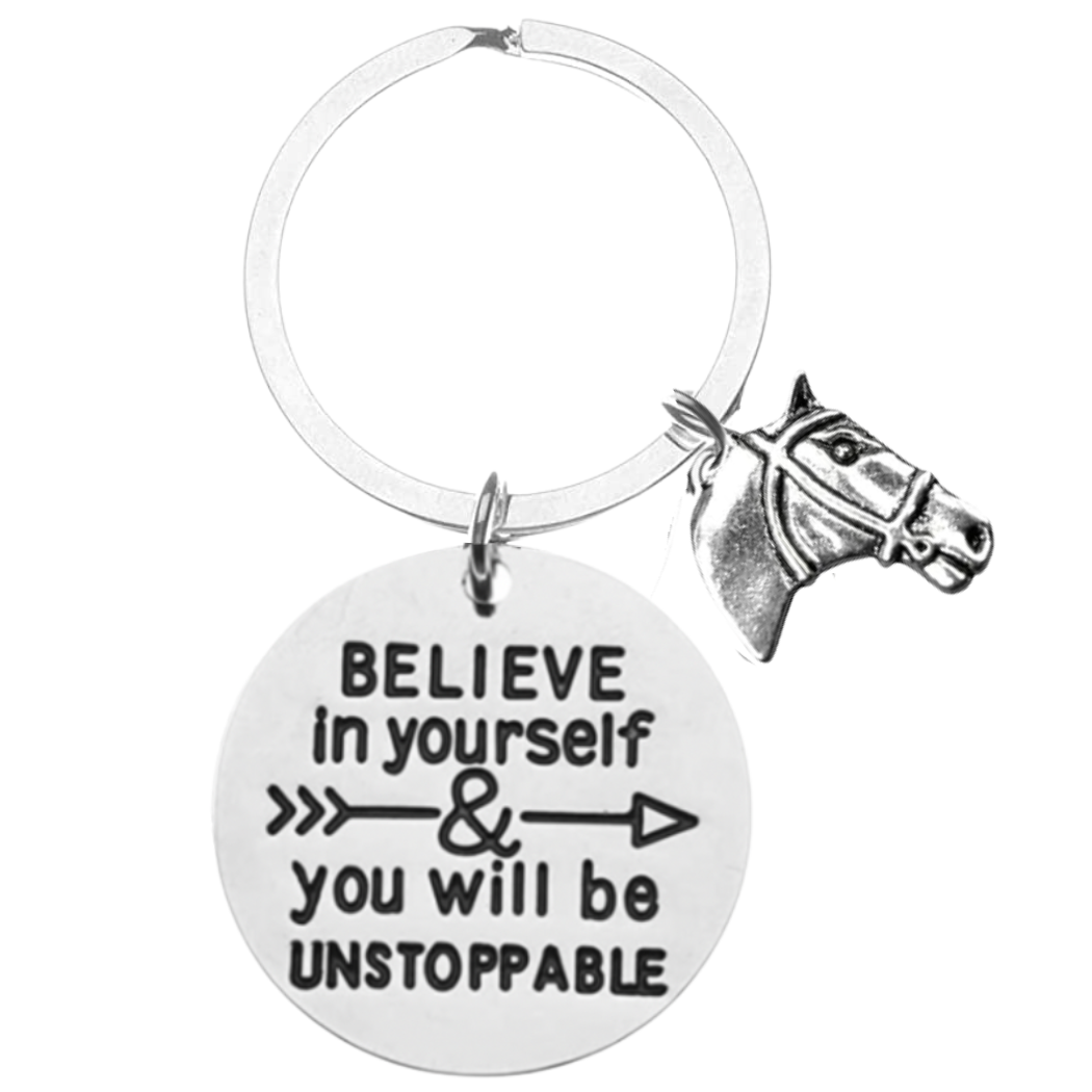 Horse Keychain - Pick Motivational Phrase