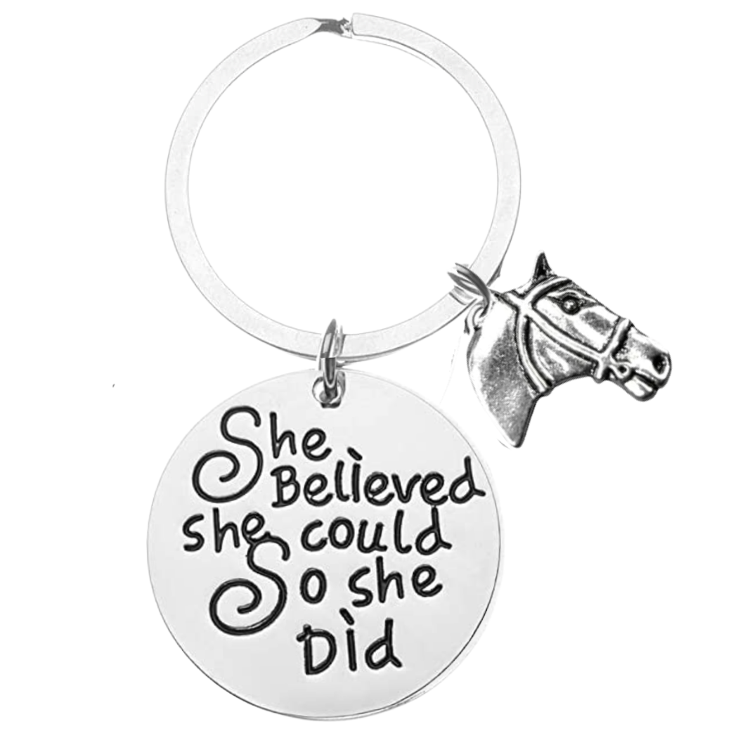 Horse Keychain - Pick Motivational Phrase