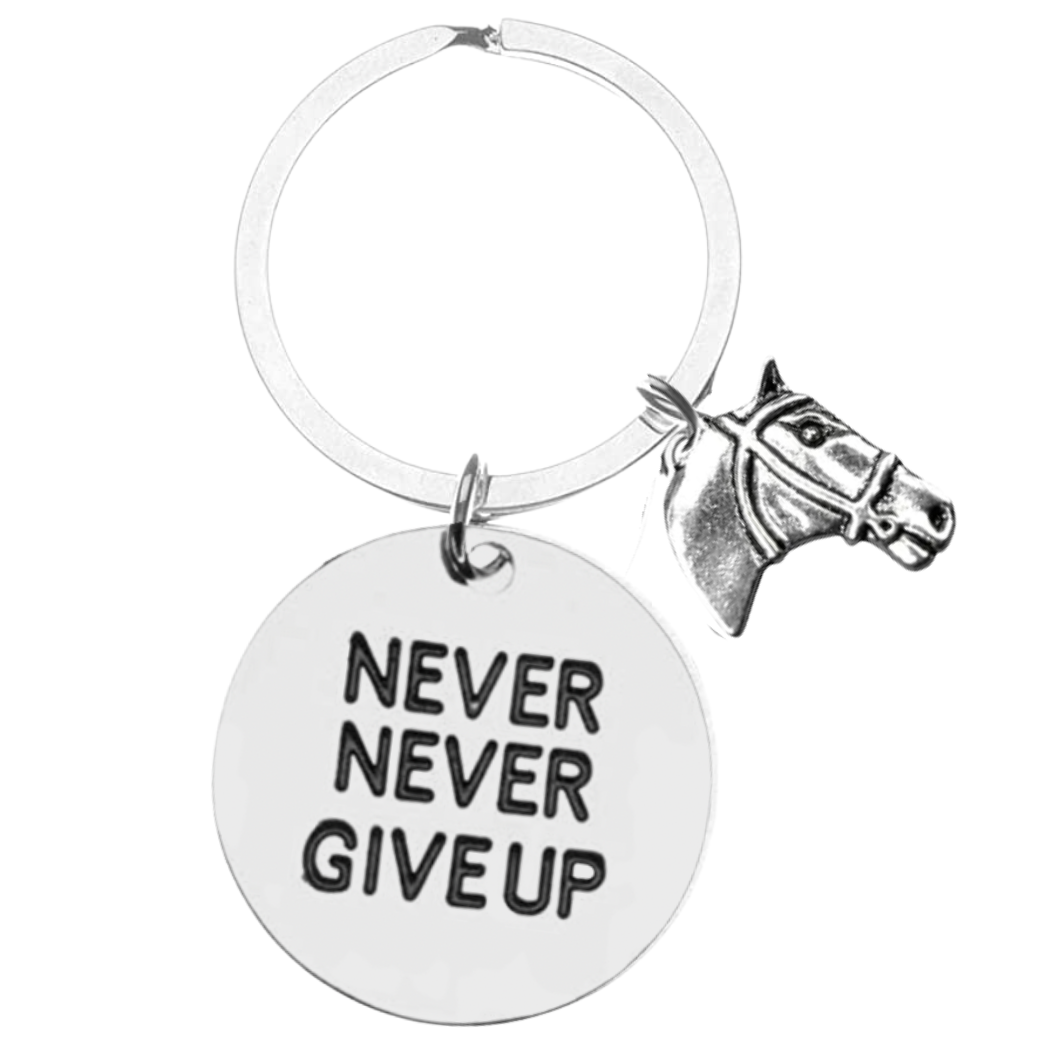 Horse Keychain - Pick Motivational Phrase