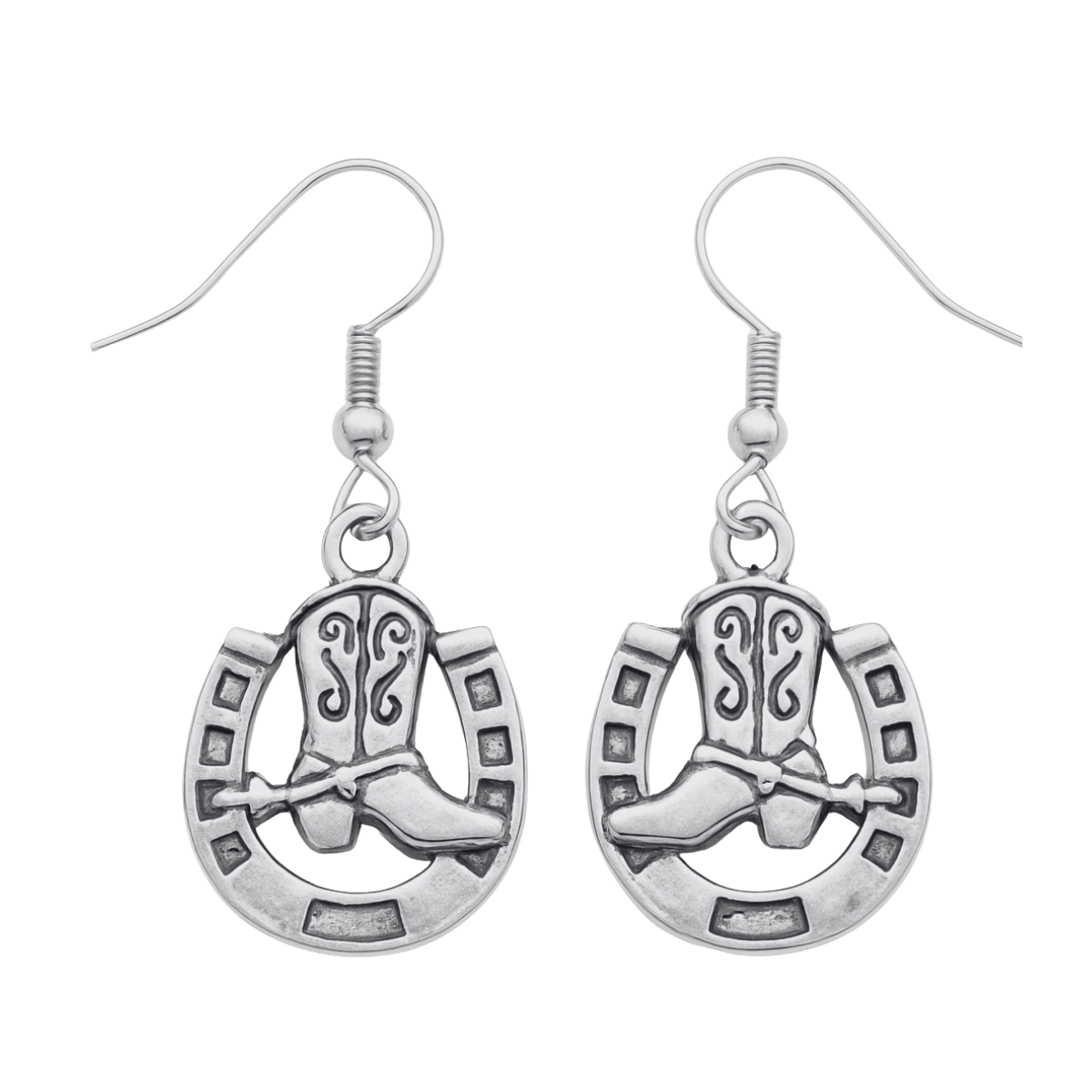 Horseshoe Boot Charm Earrings