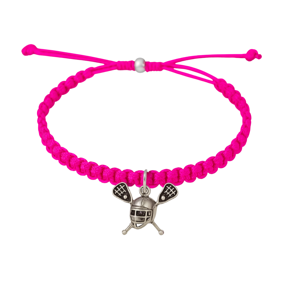 Lacrosse Helmet & Sticks Adjustable Rope Bracelet