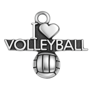 I Love Volleyball Charm