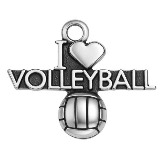 I Love Volleyball Charm