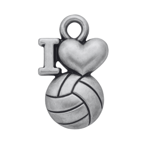 I Love Volleyball Charm