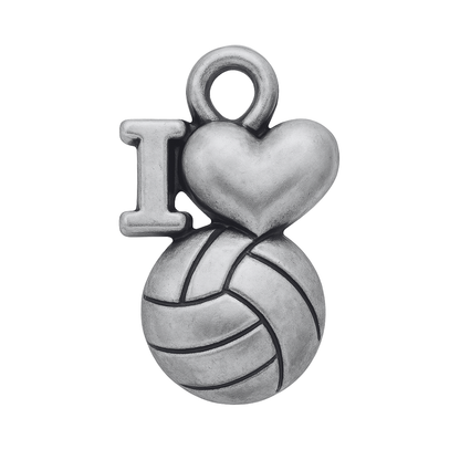 I Love Volleyball Charm