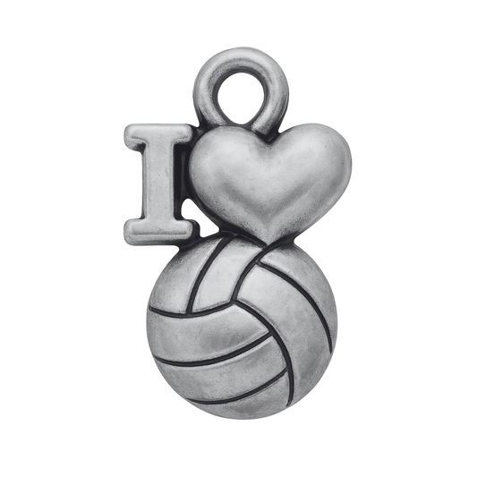 I Love Volleyball Charm