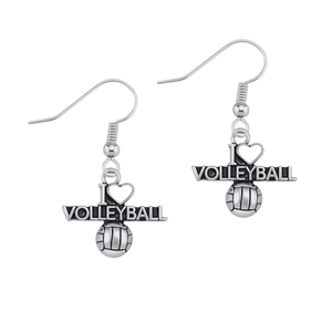 I Love Volleyball Earrings