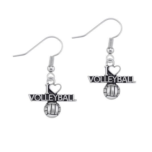 I Love Volleyball Earrings