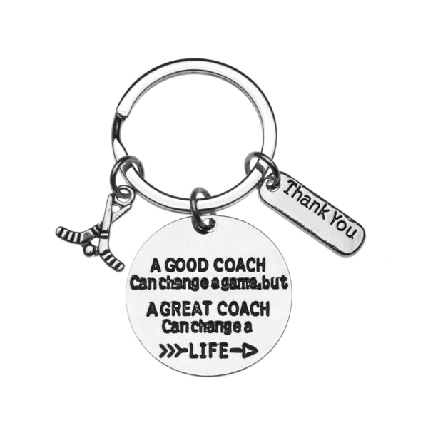 Ice Hockey Coach Keychain - Good Coach Can Change a Game