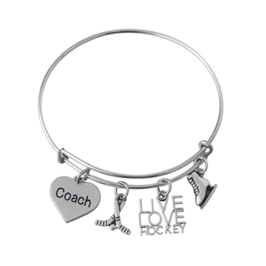 Ice Hockey Coach Bangle Bracelet