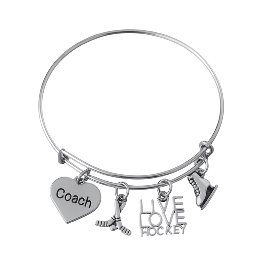 Ice Hockey Coach Bangle Bracelet