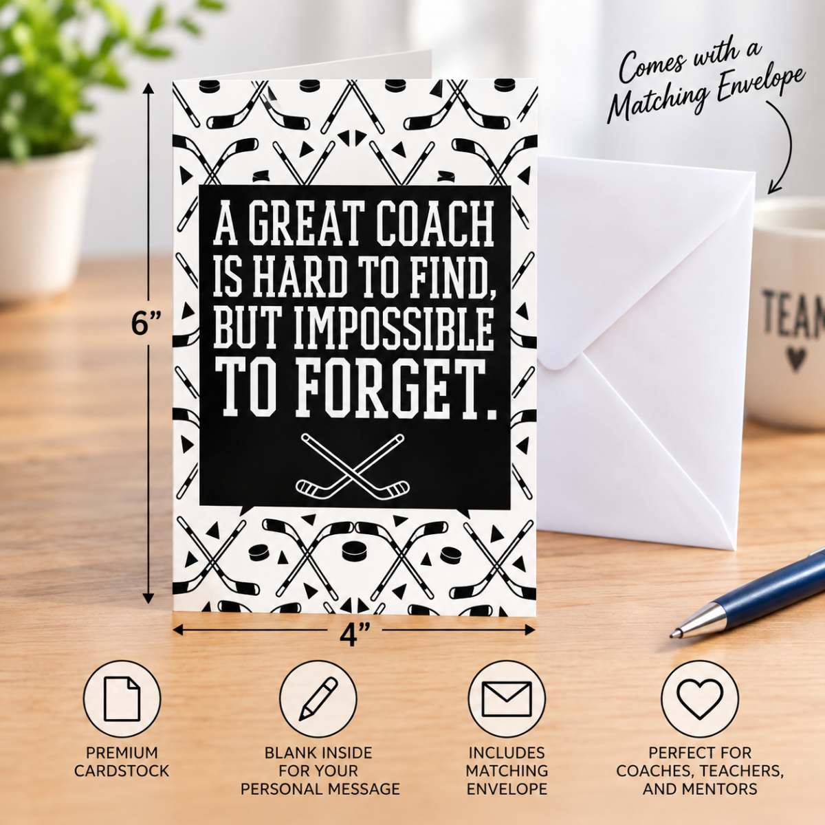 Ice Hockey Coach Card & Keychain