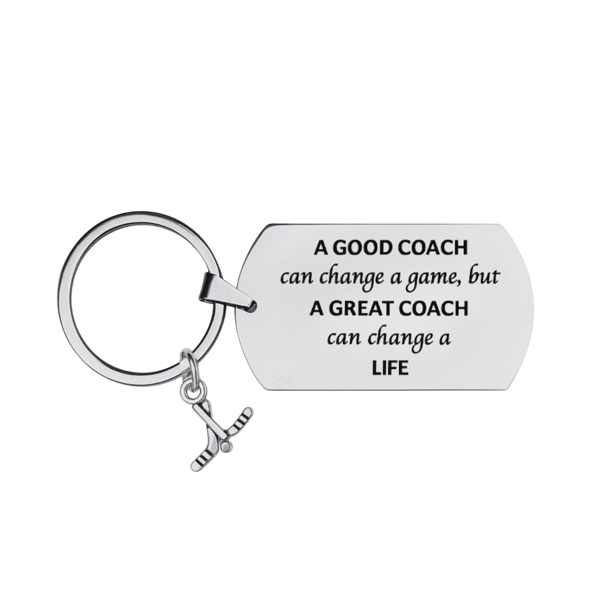 Ice Hockey Coach Keychain - Good Coach Can Change a Game