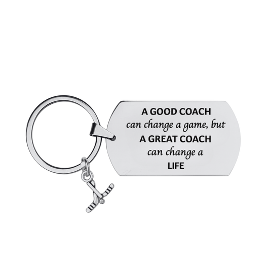 Ice Hockey Coach Keychain - Good Coach Can Change a Game