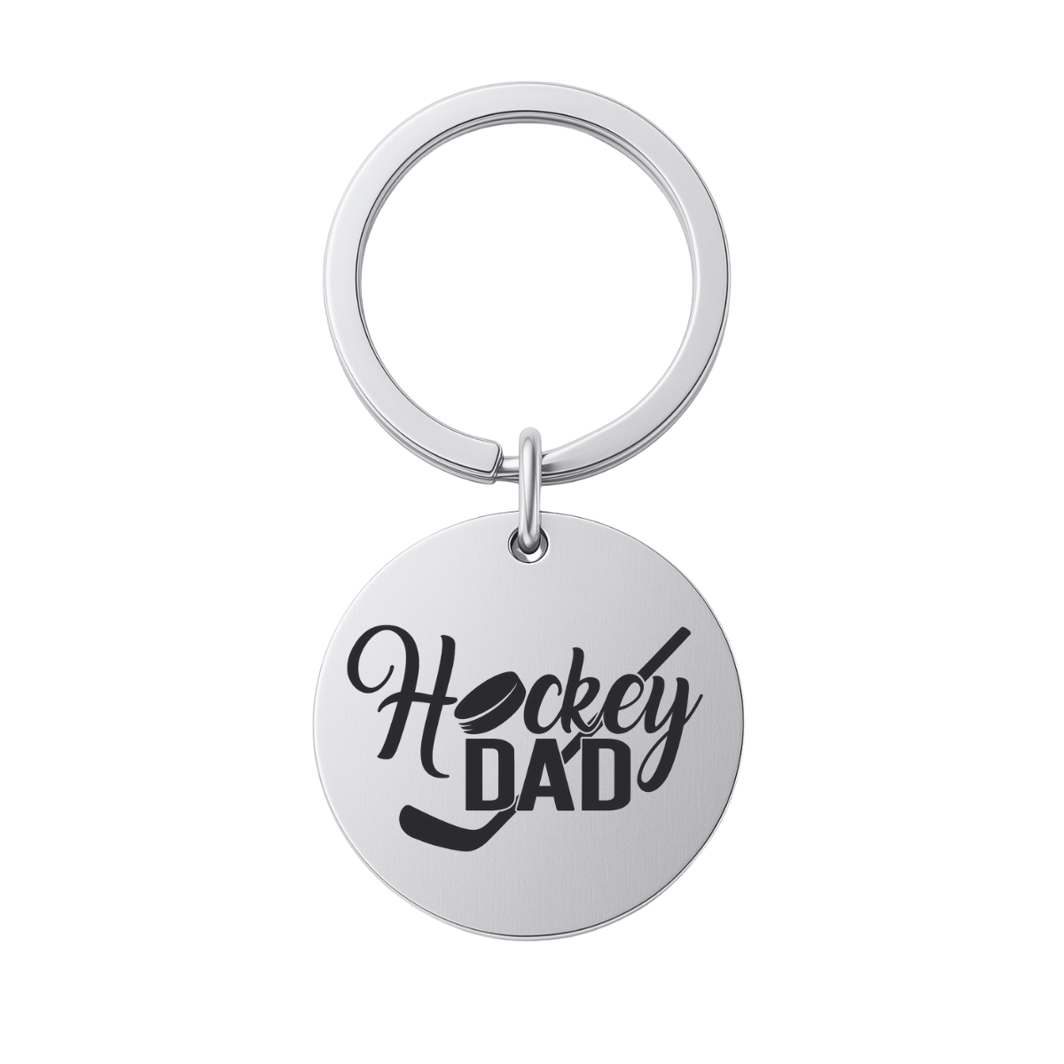 Ice Hockey Dad Charm Keychain