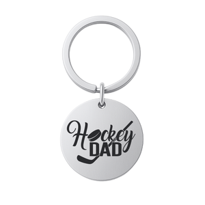 Ice Hockey Dad Charm Keychain