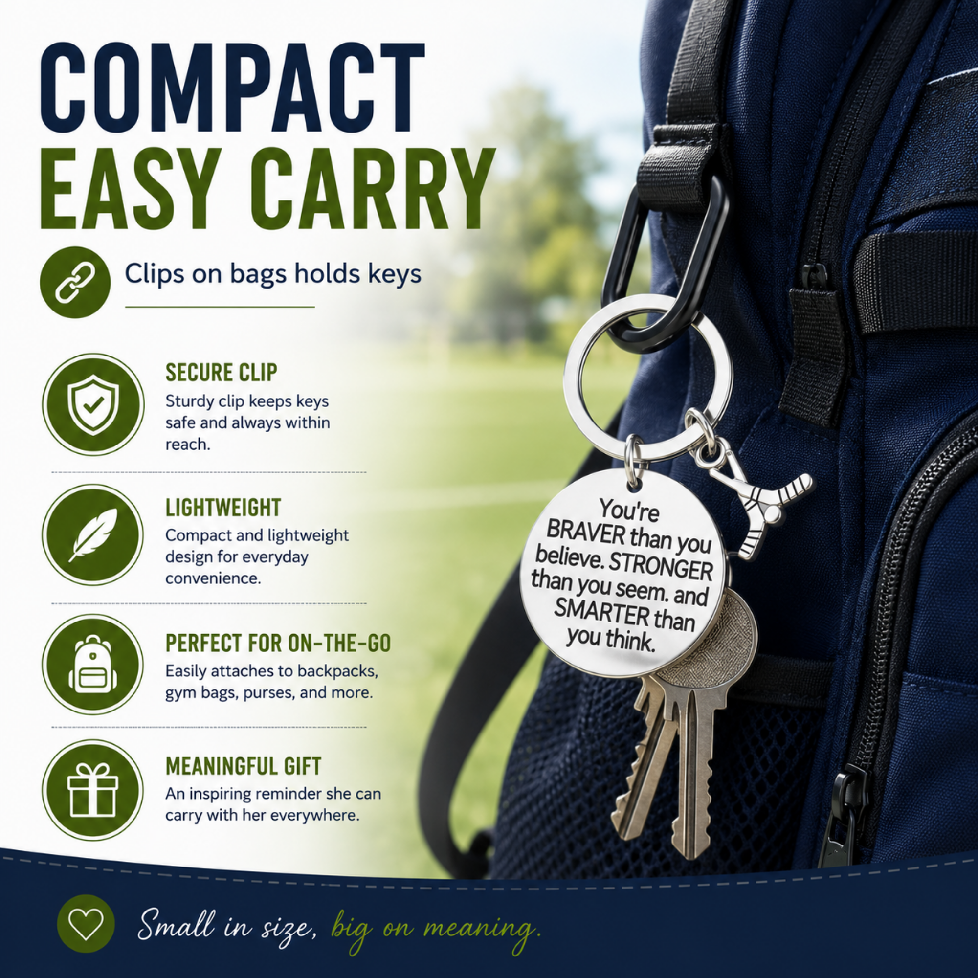 Ice Hockey Keychain with Inspirational Charms