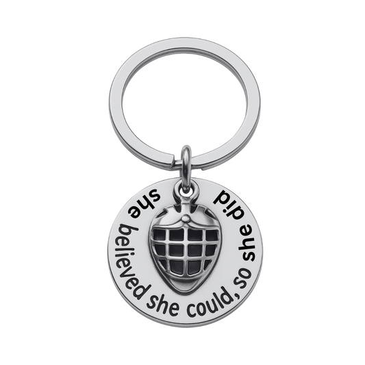 Ice Hockey Mask Charm Keychain