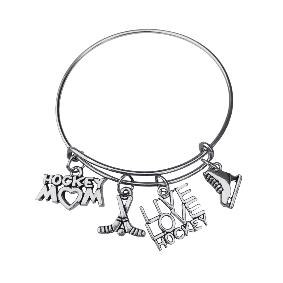 Ice Hockey Mom Bangle Bracelet