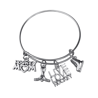 Ice Hockey Mom Bangle Bracelet