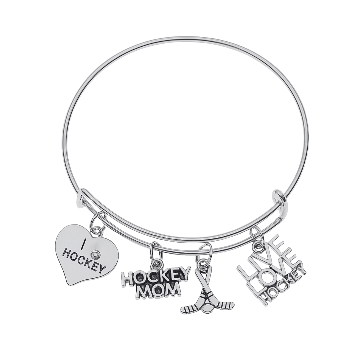 Ice Hockey Mom Bangle Bracelet