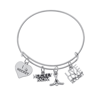 Ice Hockey Mom Bangle Bracelet