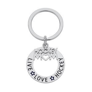 Ice Hockey Mom Charm Keychain - Live Love Hockey