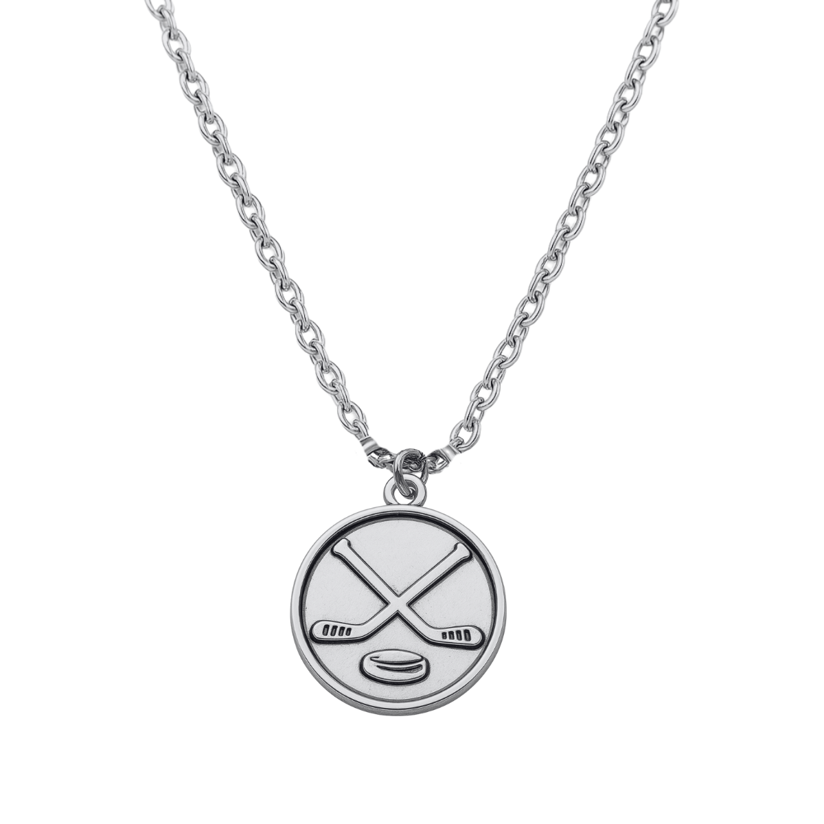 Ice Hockey Round Stick Necklace