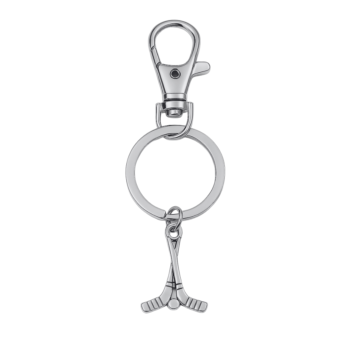 Ice Hockey Stick Zipper Pull Keychain