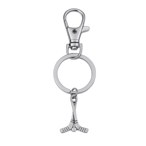Ice Hockey Stick Zipper Pull Keychain