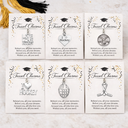 Ice Hockey Graduation Tassel Charm