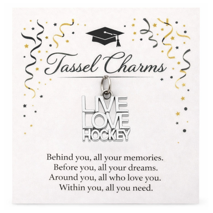 Ice Hockey Graduation Tassel Charm