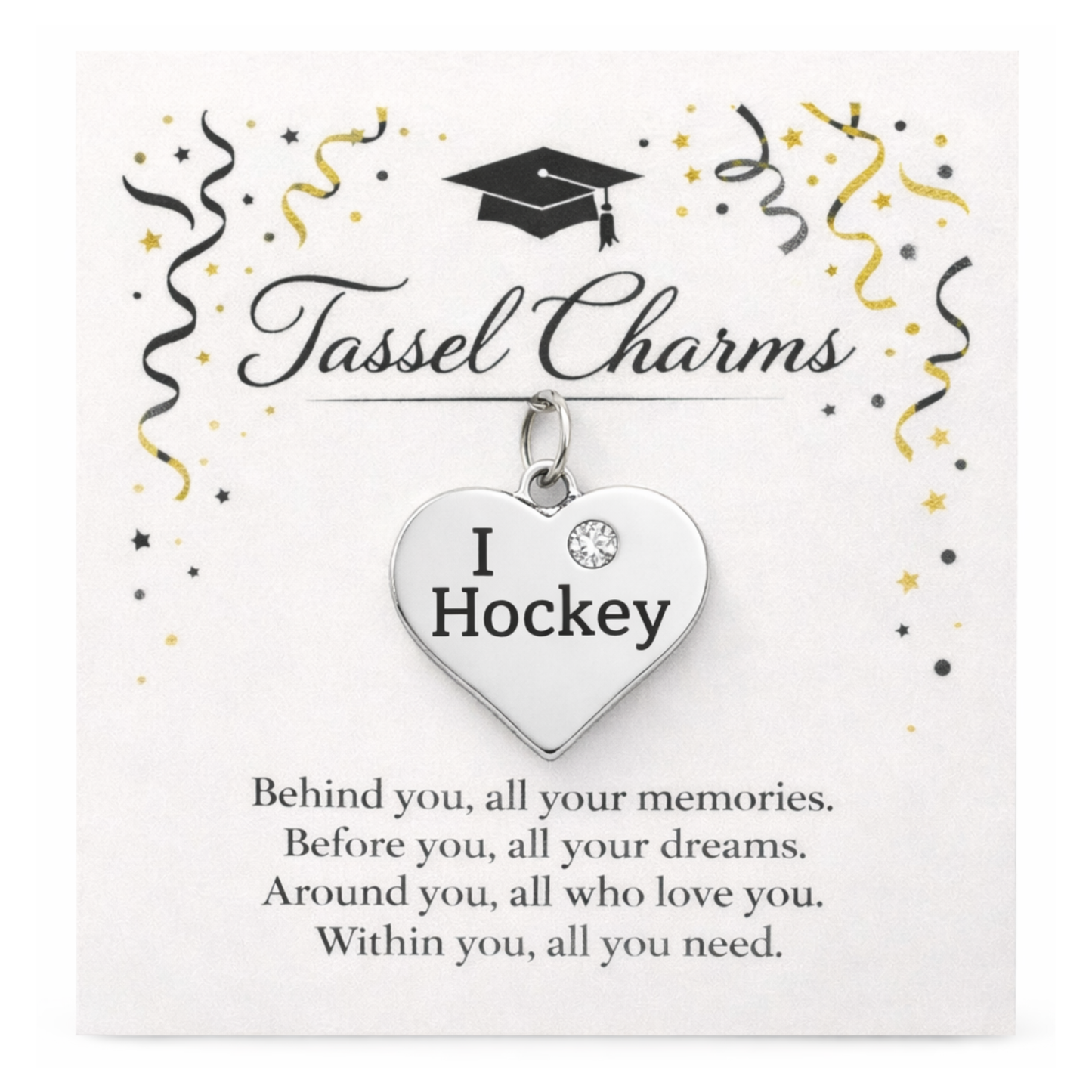 Ice Hockey Graduation Tassel Charm