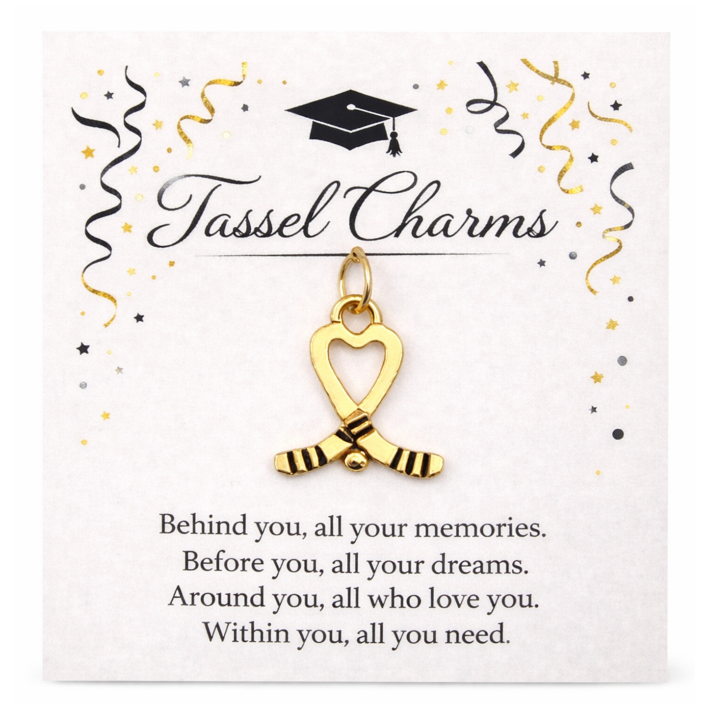 Ice Hockey Graduation Tassel Charm