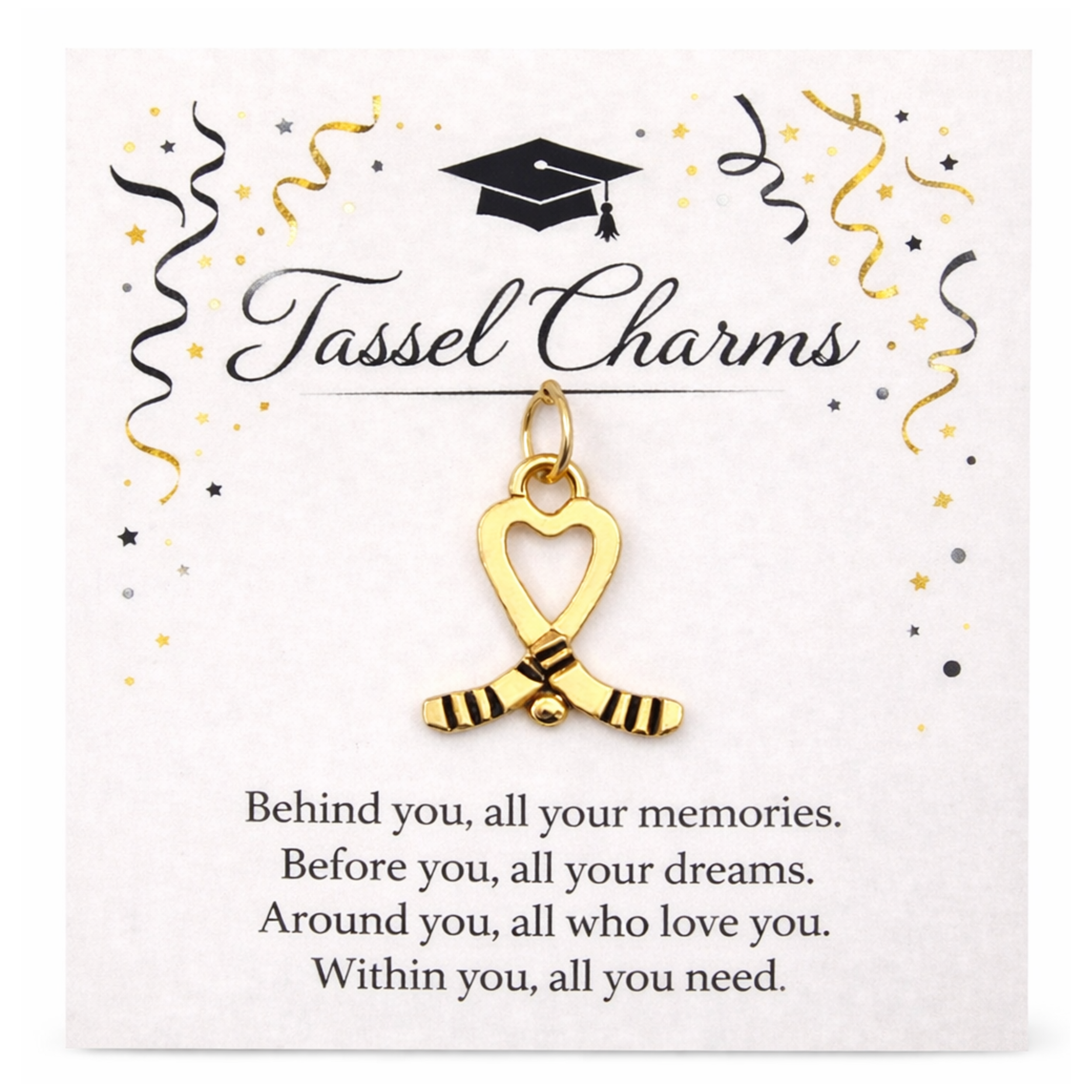 Ice Hockey Graduation Tassel Charm