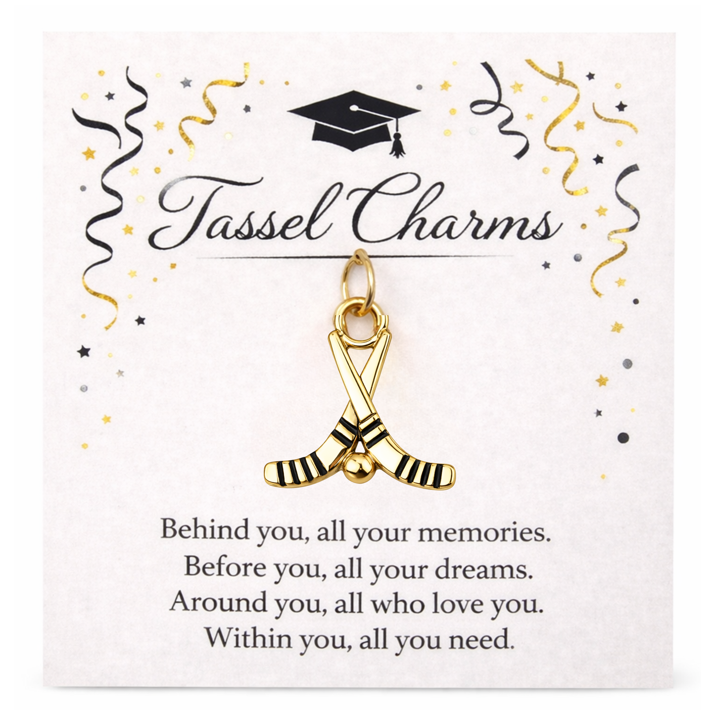 Ice Hockey Graduation Tassel Charm