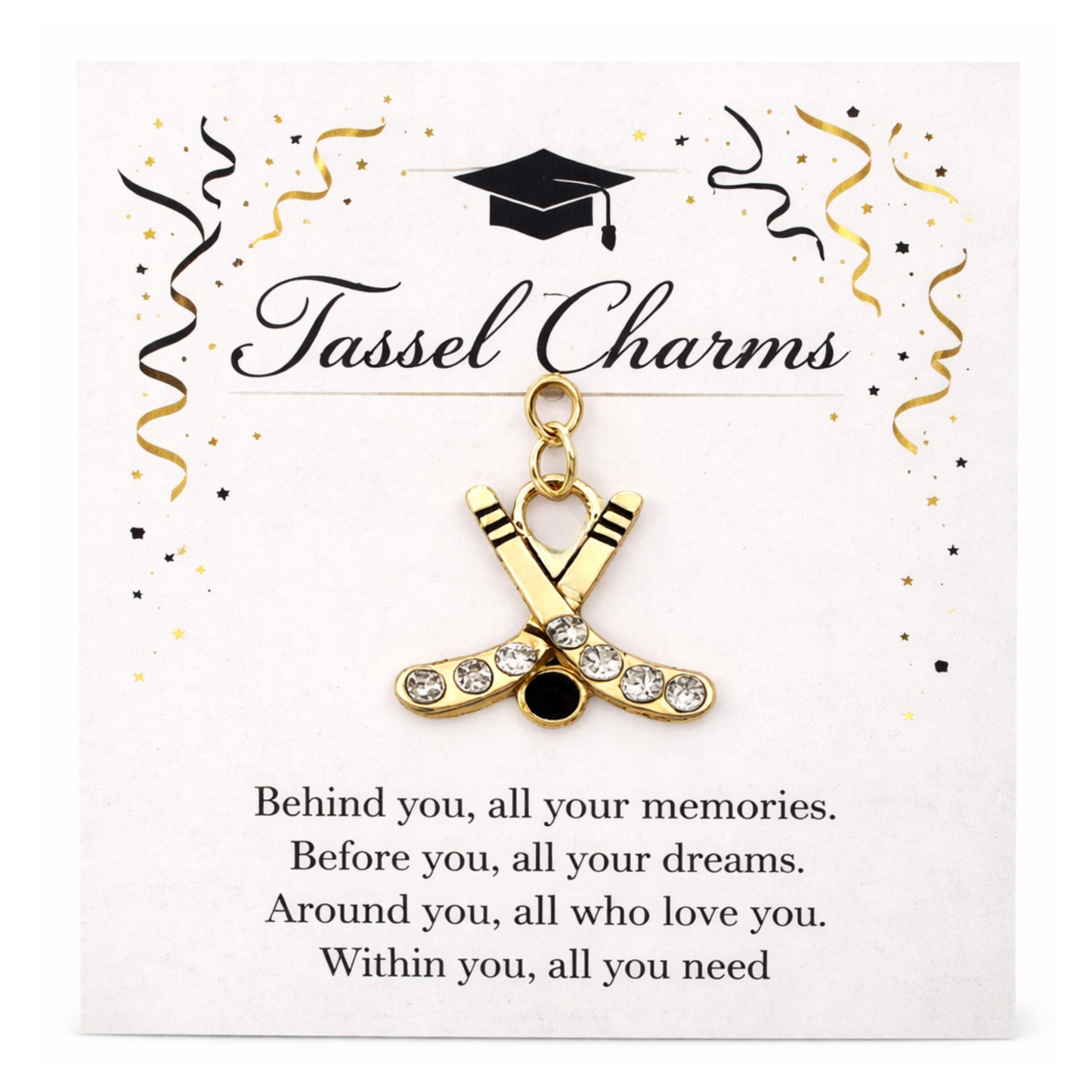 Ice Hockey Graduation Tassel Charm