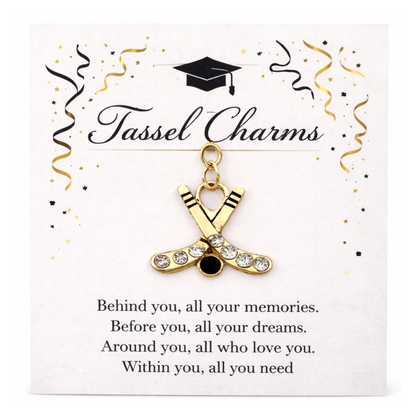 Ice Hockey Graduation Tassel Charm