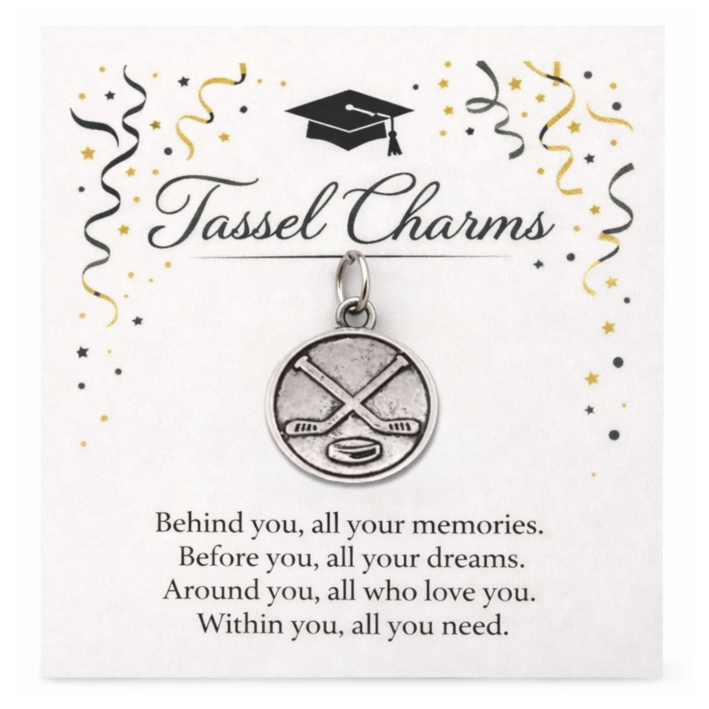 Ice Hockey Graduation Tassel Charm