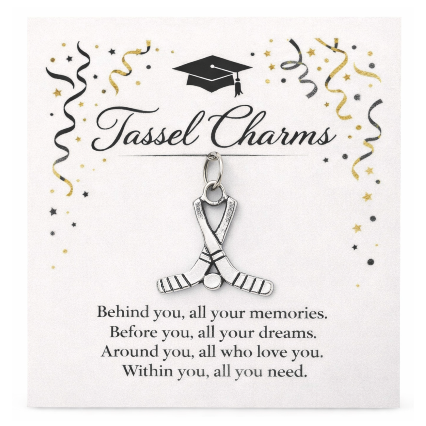 Ice Hockey Graduation Tassel Charm