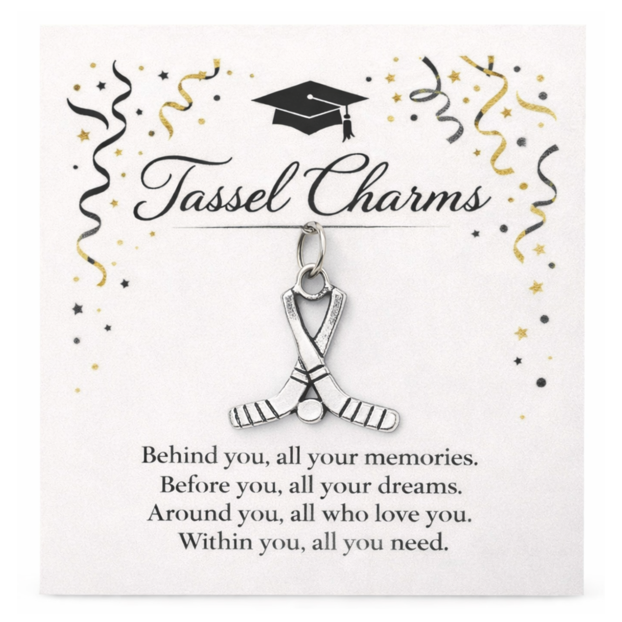 Ice Hockey Graduation Tassel Charm