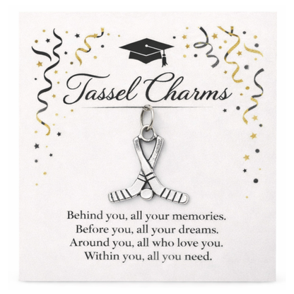 Ice Hockey Graduation Tassel Charm